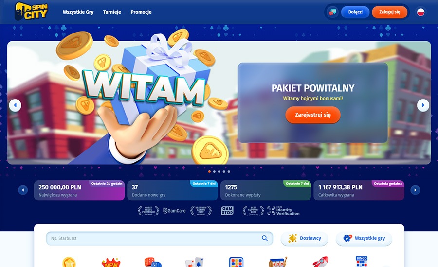 spin city bonus bez depozytu
