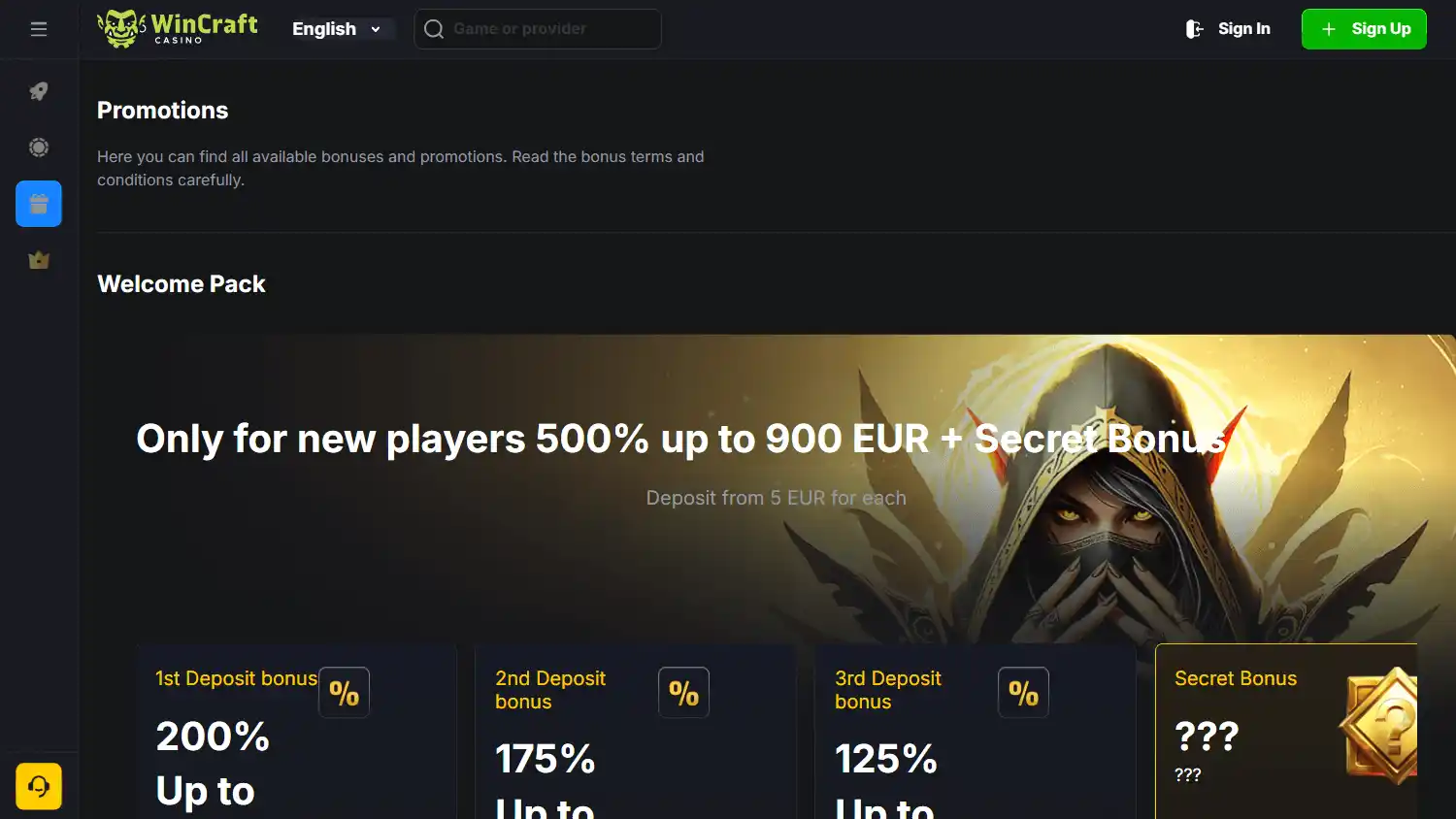 wincraftcasino no dep bonus