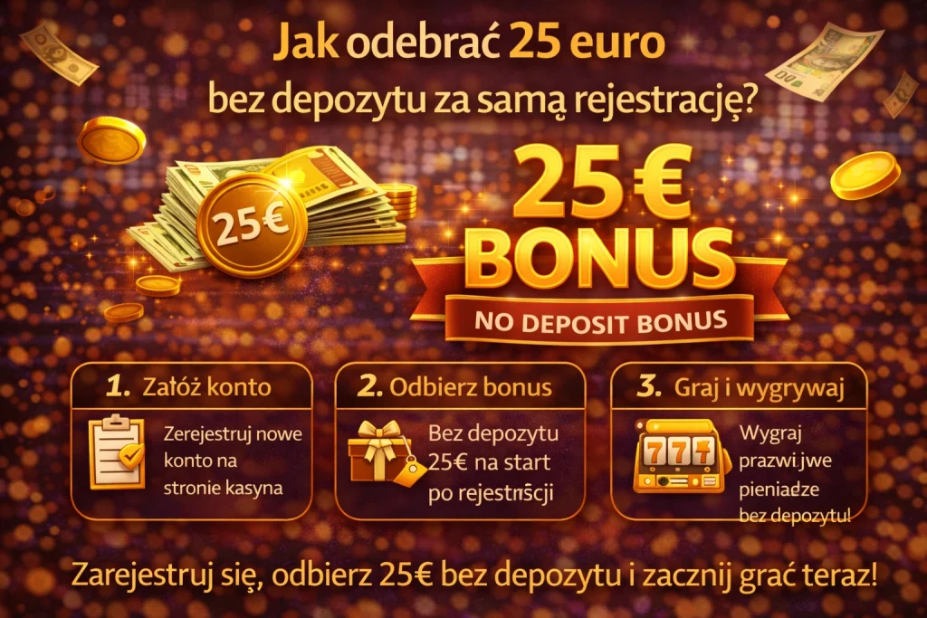 25 zł bonus bez depozytu natychmiast po rejestracji