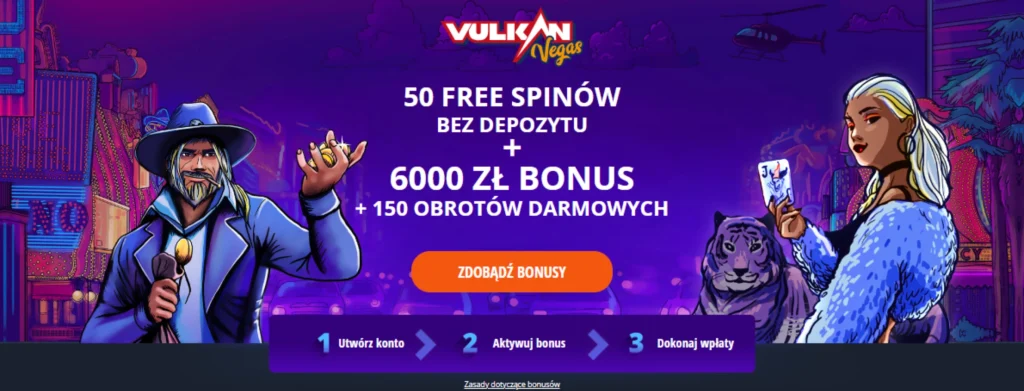 Vulkan Vegas bonus bez depozytu 50 free spins